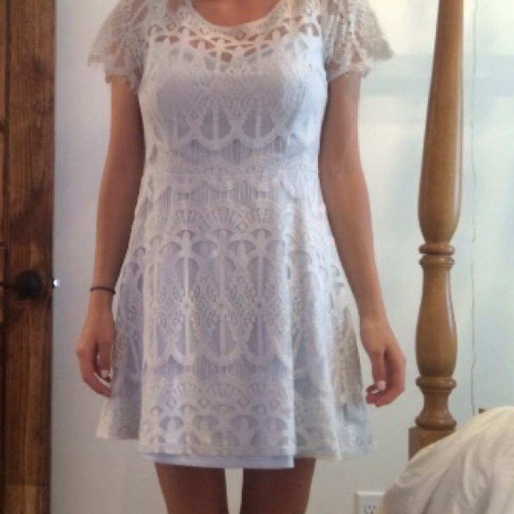Pretty Lace Blue Dress